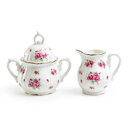 Grace Teaware Rose Bud Mini Sugar & Creamer Set
