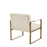 Wholesale Modern Metal Base Lounge Accent Chair, Ivory/Antique Gold