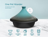 Kook Moroccan Cast Iron Tagine 3.3 Qt Blue