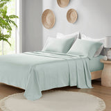 100% Organic Cotton 18" Deep Pocket Sheet Set, Aqua Blue