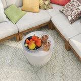 Round 16.5" Mgo Stone Outdoor/Indoor Side Table