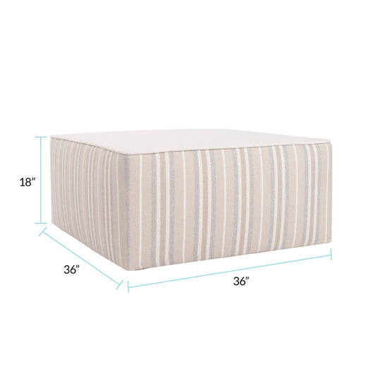 Indoor/Outdoor Universal Square Ottoman Dune Sand Cover Only