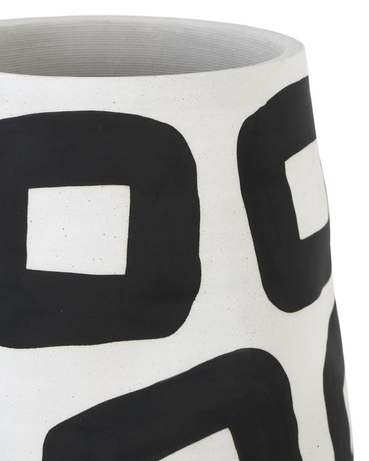 Pagliacci Large Black & White Vase