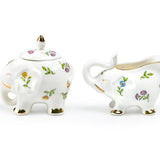 Grace Teaware Garden Elephant Sugar & Creamer Set