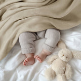 Diamond Jacquard Soft Bamboo Cotton Blanket, Khaki