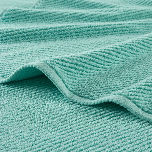 4pcs 100% Cotton Quick-Dry Ribbed Hand Towel Set, Turquoise