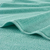 4pcs 100% Cotton Quick-Dry Ribbed Hand Towel Set, Turquoise