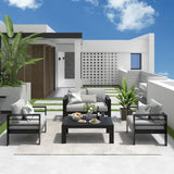 4 Pieces Aluminum Patio Furniture Set