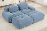 MIA 82'' Loveseat with 2 Ottomans