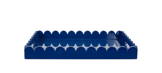 Rectangular Scalloped Riviera Tray - Blue