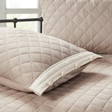 6 Piece Cotton Diamond Quilted Daybed Cover Set, Khaki