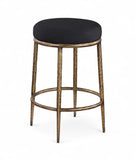 Ferro - Upholstered Backless Counter Stool With Brushed Gold Base