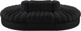 Rummi - Oval Velvet Performance Fabric Upholstered 6 Piece Modular Sectional