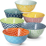 Kook Geometric Ceramic Cereal Bowls, Set of 6