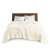 All-Season Egyptian Cotton Woven Bedding Blanket, Ivory