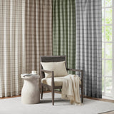 Plaid Fleece Lining Window Panel, Ivory