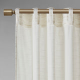 Metallic Printed Poly Velvet Window Panel Pair, White/Gold
