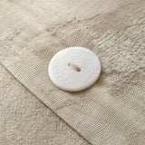 Stone-Washed Leaf Patterned Jacquard Duvet Set, Linen