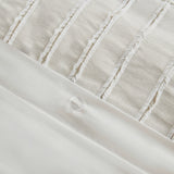 Oversized Cotton Clipped Jacquard Comforter Set, Ivory
