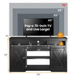 Wholesale Farmhouse TV Stand with Sliding Barn Door for TVs up to 65+