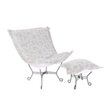 Indoor/Outdoor Puff Scroll Ottoman Syros Fog