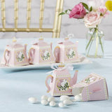 Pink Teapot Favor Box Set of 24 for Events