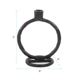 Single Circle Arman Aluminum Candlestick in Black