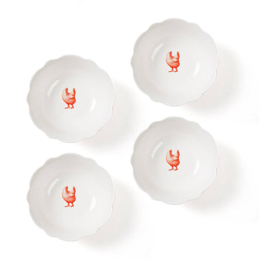Blue Stallion Gertrude Chicken Salad Bowls Set of 4