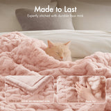 Warm Soft Ruched 50x60" Throw Blanket, Blush Pink