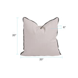 20 x 20 Outdoor Pillow with Dec Cord- Seascape Sand- Down Alternative Insert