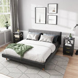 Wholesale Tall Nightstand Side Table with 2 Drawers and Open Shelf