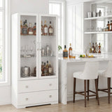 64'' Tall Display Cabinet with Acrylic Doors and Led Lights