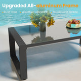 Aluminum Outdoor Coffee Table, All-Weather Metal Side Table
