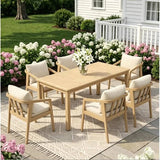 Acacia Wood Outdoor Dining Set with Umbrella Hole