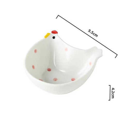 Ceramic Chicken Shape Snack Sauce Plate