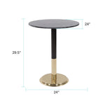 Micca Club Black Marble Bistro Table