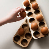 Wooden Egg Storage Tray Natural Acacia Holder
