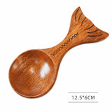 Fish Shape Wooden Scoop Coffee Bean Spoon