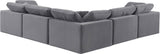 Comfy - 5 Piece Velvet Modular Corner Sectional