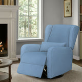 3-in-1 Wingback Swivel Chair Power Recliner, Light Blue
