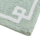 Wholesale High Pile Bordered Bathroom Rug, Seafoam Green