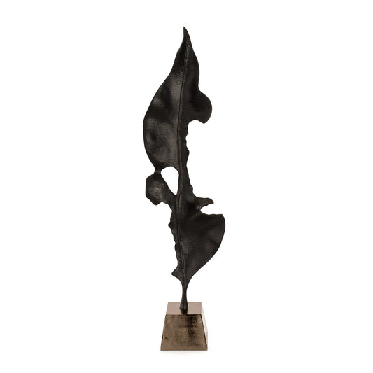 Black Elemental Leaf Sculpture - Large