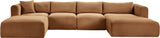 Shaggy - Fabric 5 Piece Modular Sectional With Chaise And Ottoman