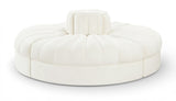 Rummi - Round Velvet Performance Fabric Upholstered 4 Piece Modular Sofa