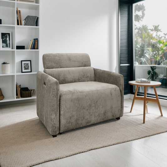 Modern Shelter Back Power Recliner, Beige*