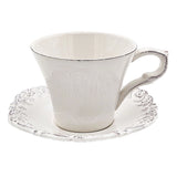 White Vintage-Style Tea Cup & Saucer Set