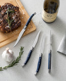 Laguiole Connoisseur 4-Piece Navy Steak Knife Set