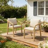 Acacia Wood Patio Dining Chairs