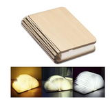 LED Wooden Book Night Light USB Rechargeable Lamp