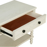 26"H Large Turned Wood Spindle Nightstand, Antique Cream
